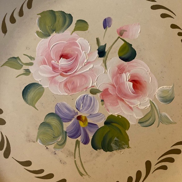 Vintage Nashco Hand Painted Tin Plate - Picture 12 of 14